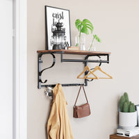 Thumbnail for VASAGLE Wall Mounted Coat Rack With Shelf