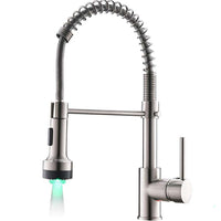 Thumbnail for LED light glowing on kitchen faucet sprayer