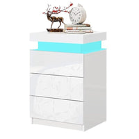 Thumbnail for Bedside Table with Drawer Rgb Led Light Side Table