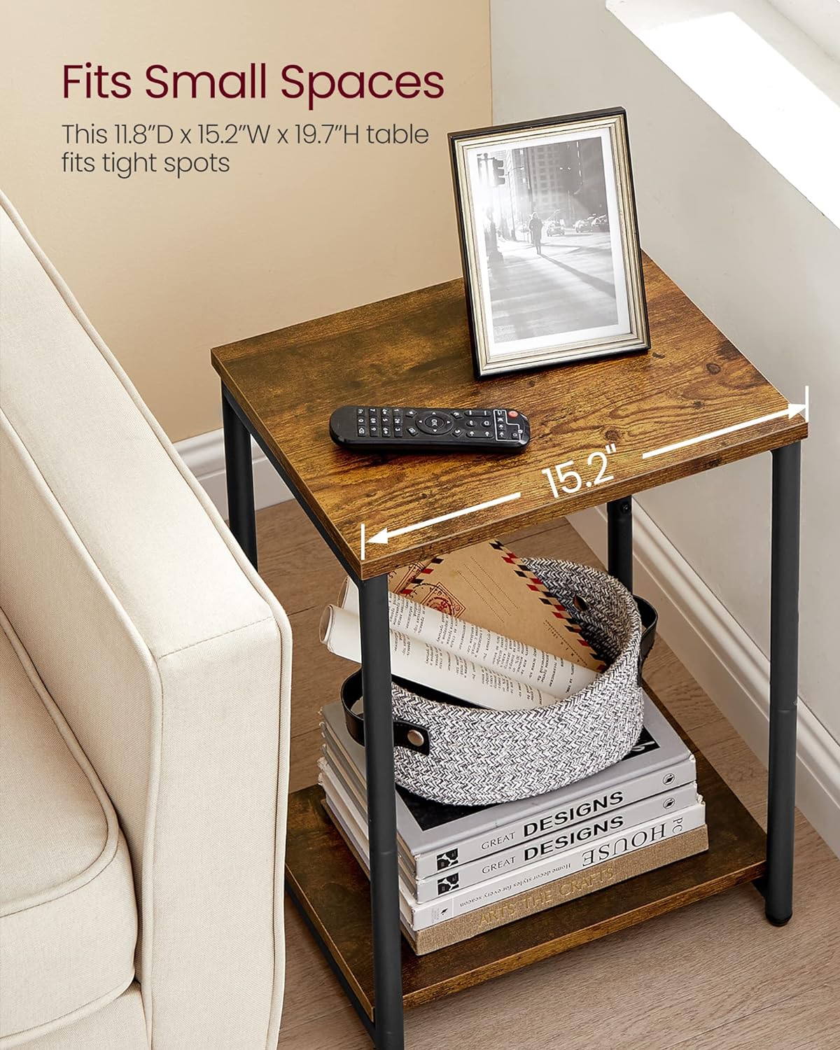 Minimalist rustic side table