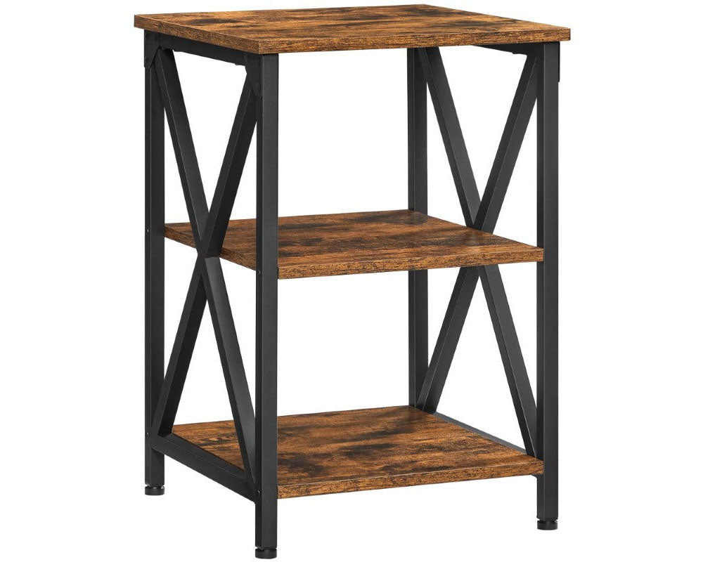 Vasagle Side Table with 2 Storage Shelves Bedside Table