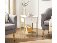 Thumbnail for VASAGLE Bedside Table with Drawer - White Nightstand, End Table