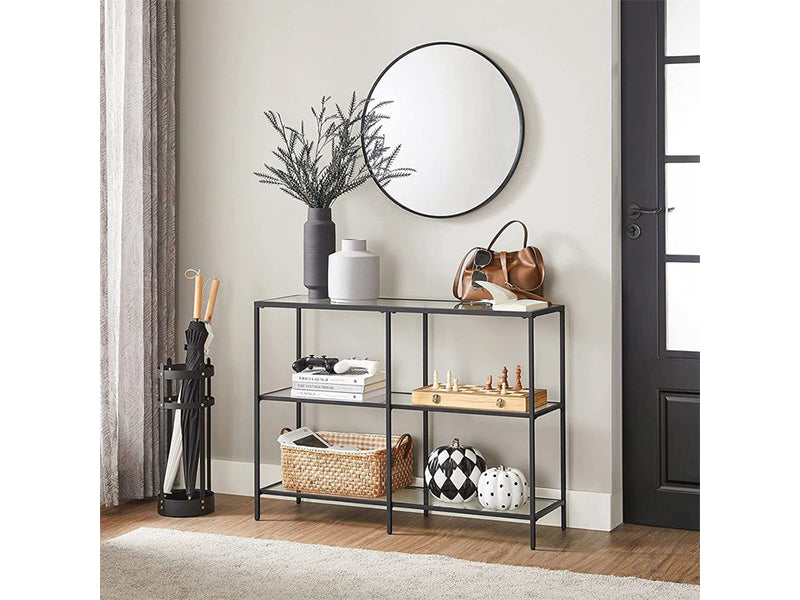 3 Tier Console Table Frame Sofa Table Black