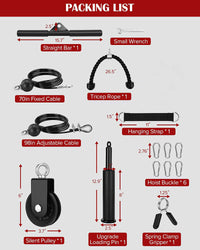 Thumbnail for Fitness Pulley Cable System Biceps Triceps Home Gym Strength Training - The Shopsite