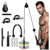 Thumbnail for Fitness Pulley Cable System Biceps Triceps Home Gym Strength Training - The Shopsite