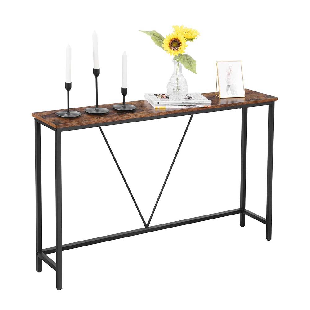 Console table corner detail with smooth finish