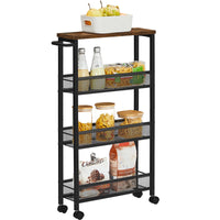 Thumbnail for VASAGLE 3 Tiers Utility Rolling Cart Kitchen Trolley