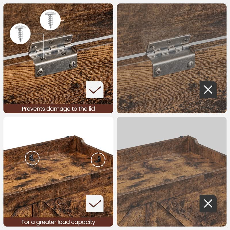 Vasagle Farmhouse Style Storage Bench