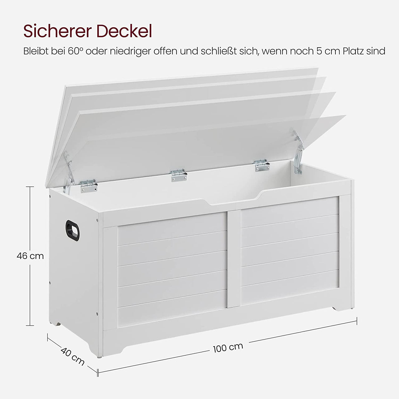 VASAGLE Storage Chest Bench, Storage Trunk with 2 Safety Hinges