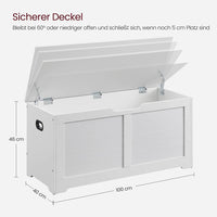 Thumbnail for VASAGLE Storage Chest Bench, Storage Trunk with 2 Safety Hinges