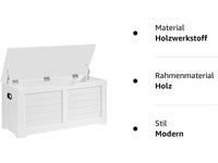 Thumbnail for VASAGLE Storage Chest Bench, Storage Trunk with 2 Safety Hinges