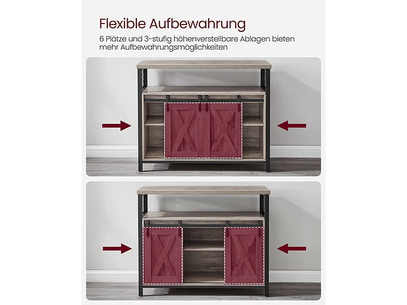 Kitchen cabinet with three adjustable shelves