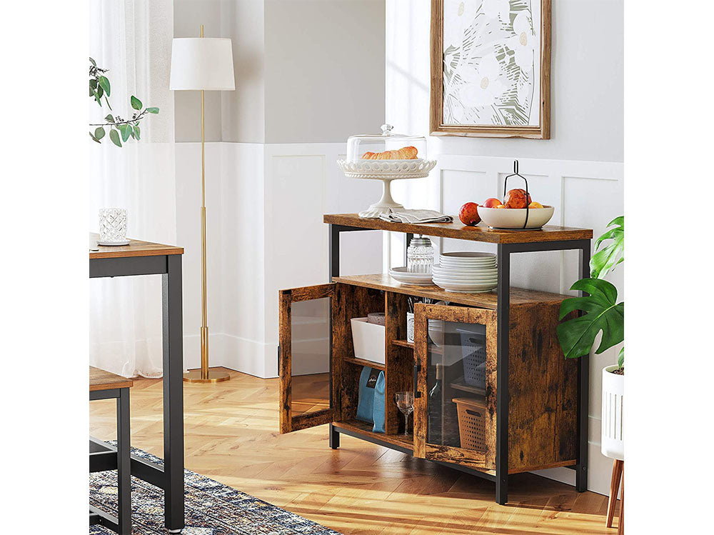 Buffet cabinet with adjustable shelves inside