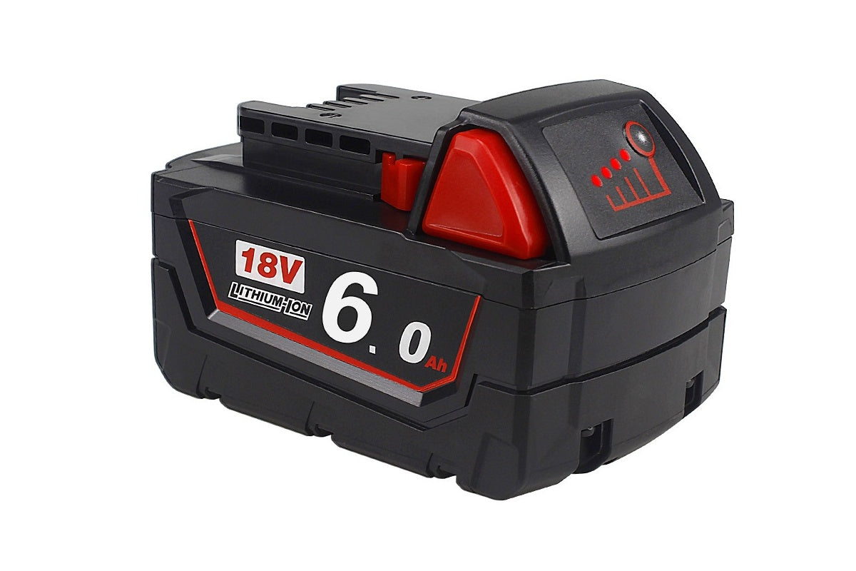Milwaukee M18 battery showing terminals