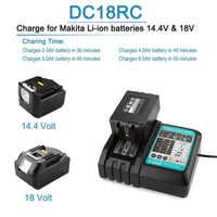 Thumbnail for Replacement Makita Battery Charger For Bl1830/Bl1840/Bl1850 Battery - The Shopsite