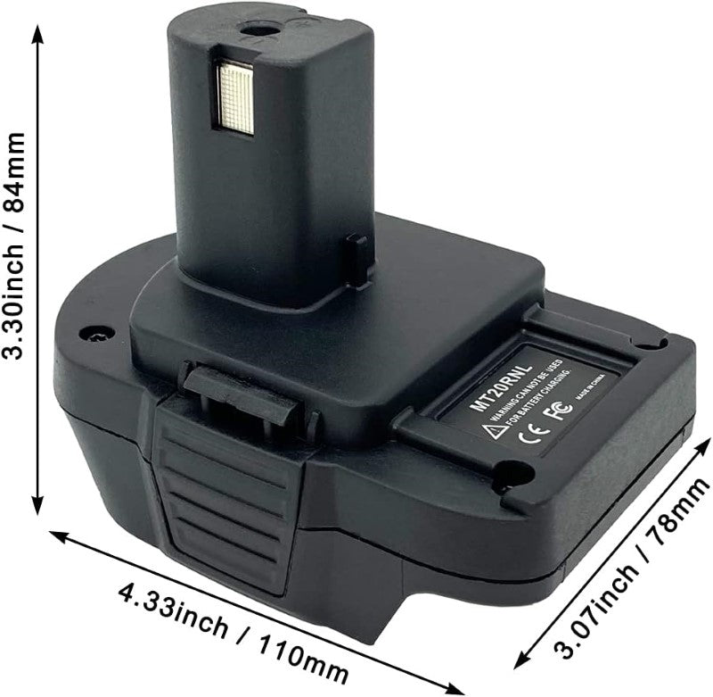 Battery adapter with smooth black finish