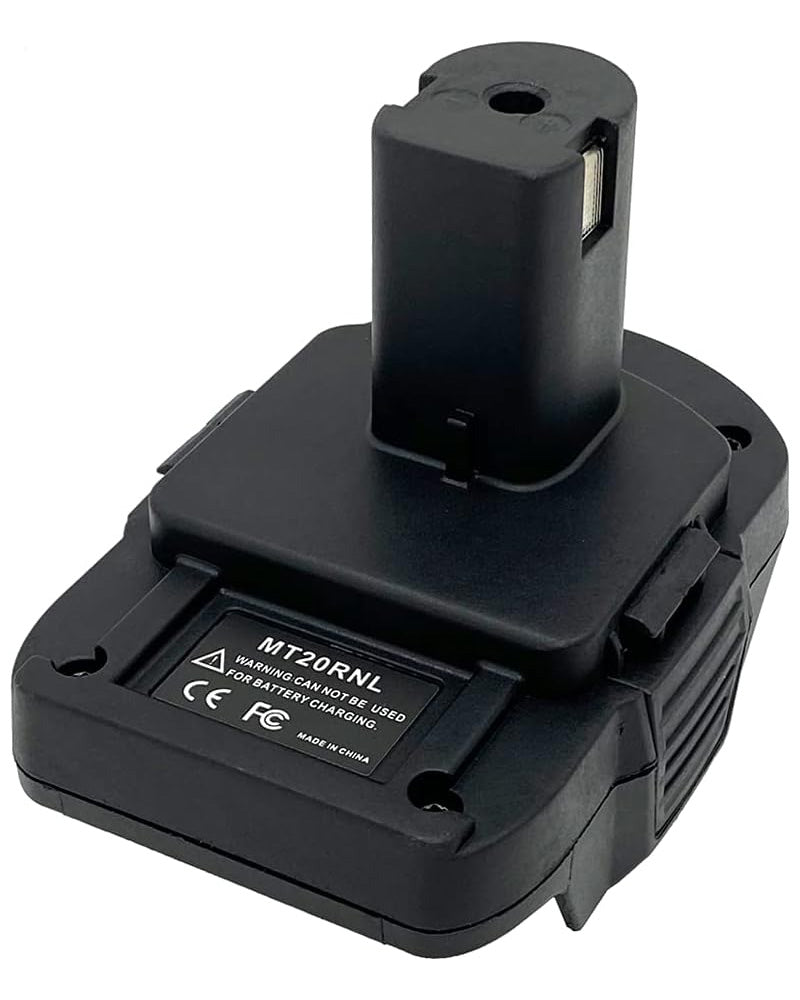 Close-up of adapter showing battery connectors