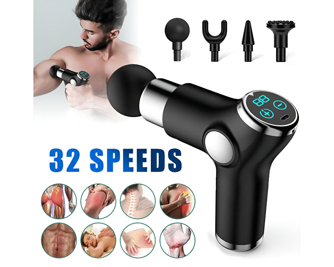 Massage gun with carrying case