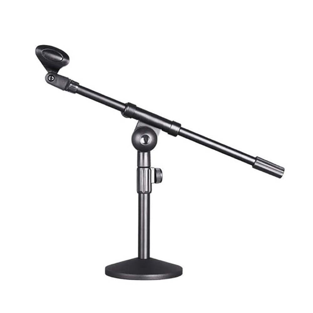 Microphone stand on office desk setup