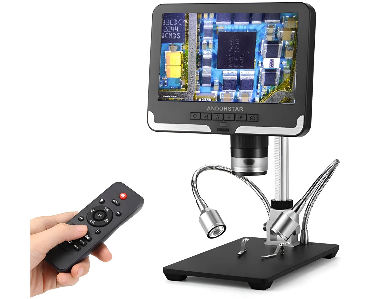 Digital microscope with adjustable brightness