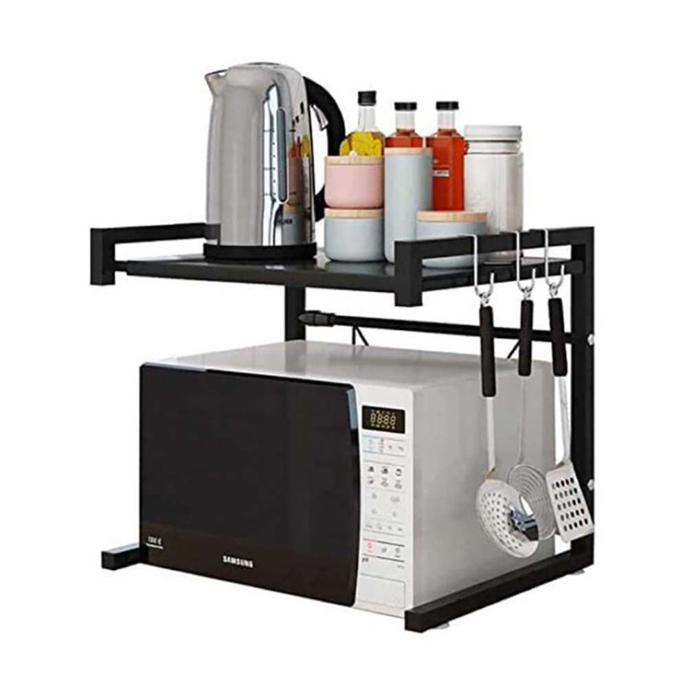 Microwave oven rack with modern minimalist design