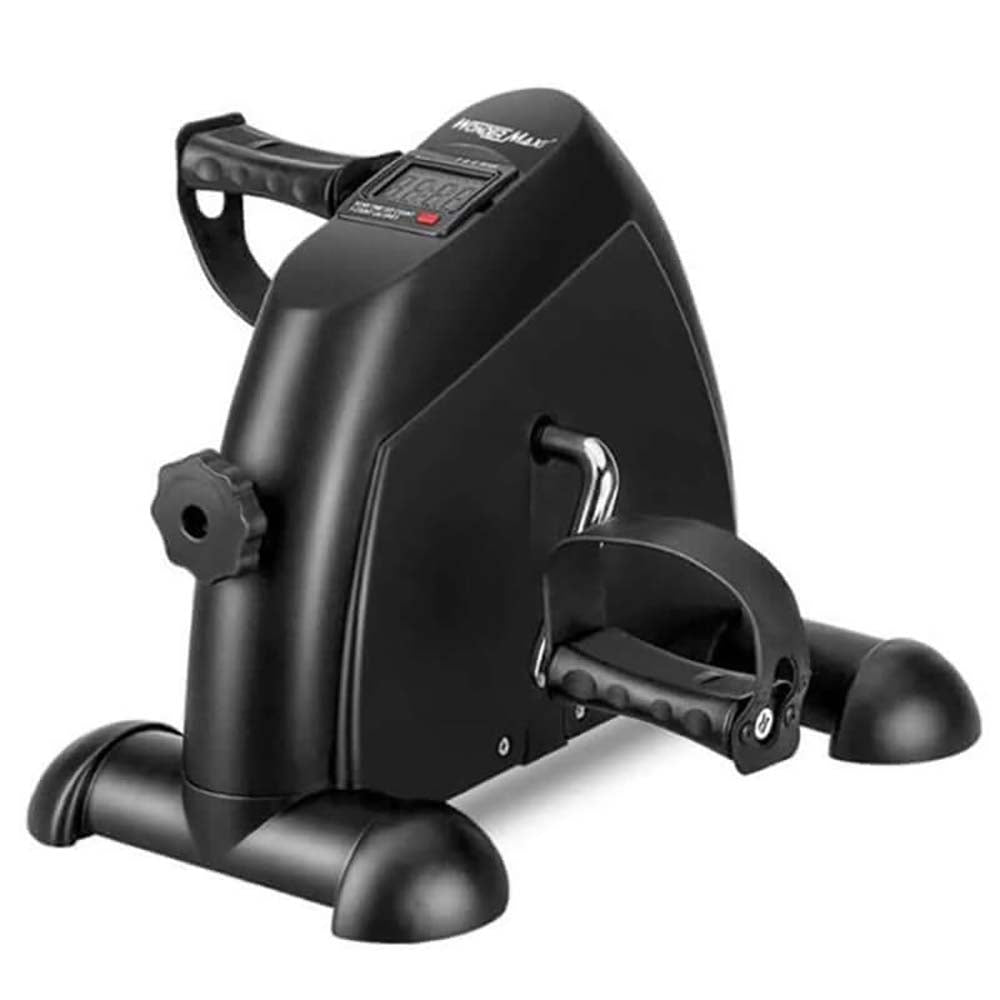 Mini exercise bike with included paddles and tools