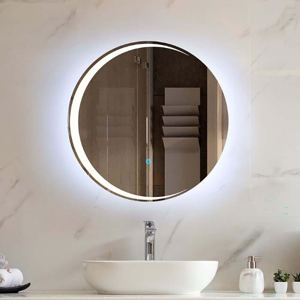 Bathroom LED mirror round 60cm colour temperature settings