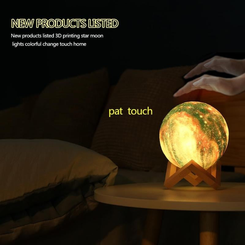 Moon Lamp Night Lamp 16 Colors 3D Print Star Moon Lamp - The Shopsite
