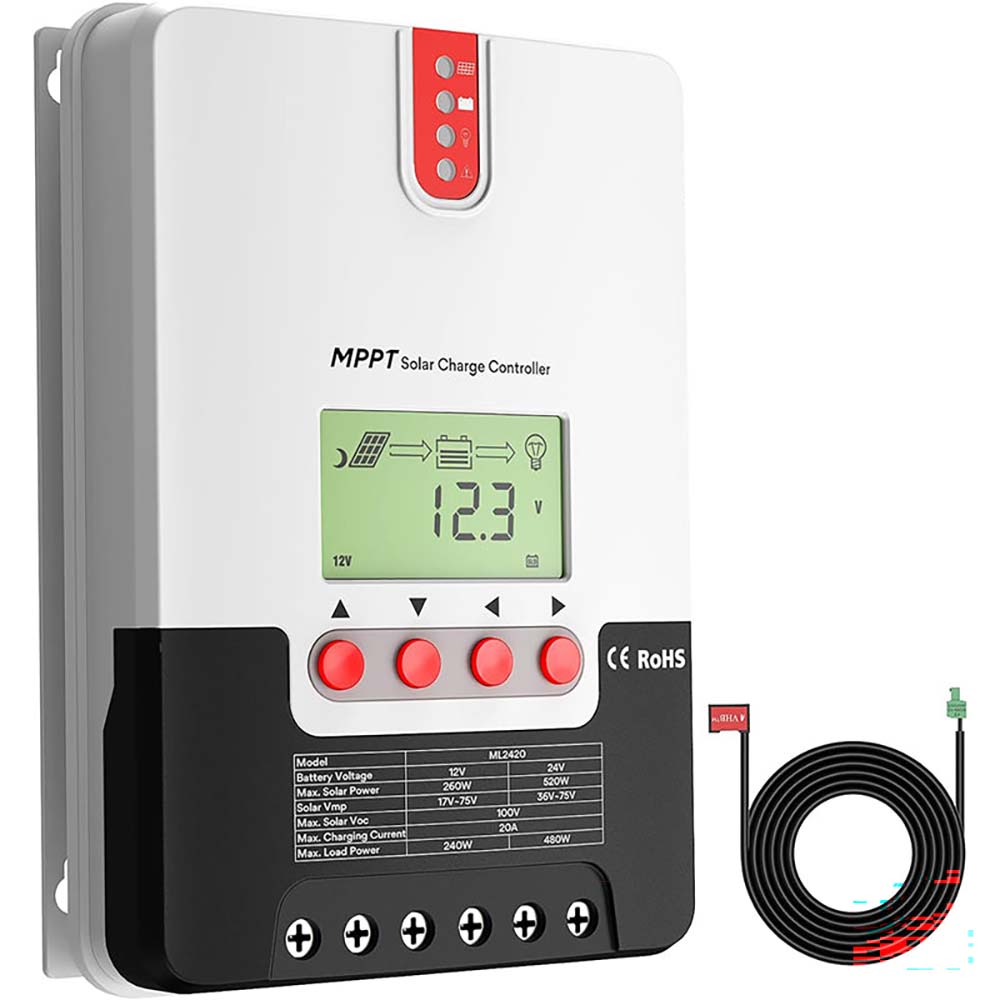 MPPT solar controller 20A with IP32 protection