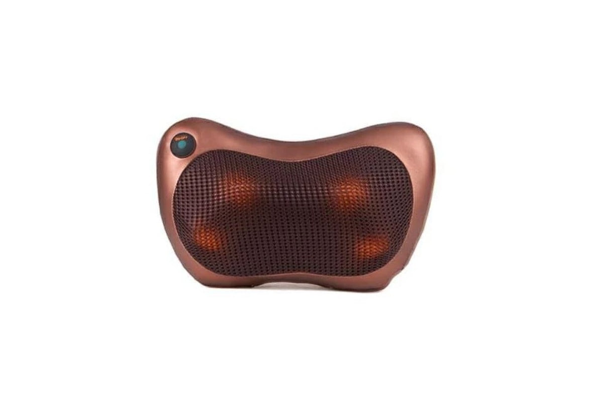 Massage pillow with gentle warmth feature