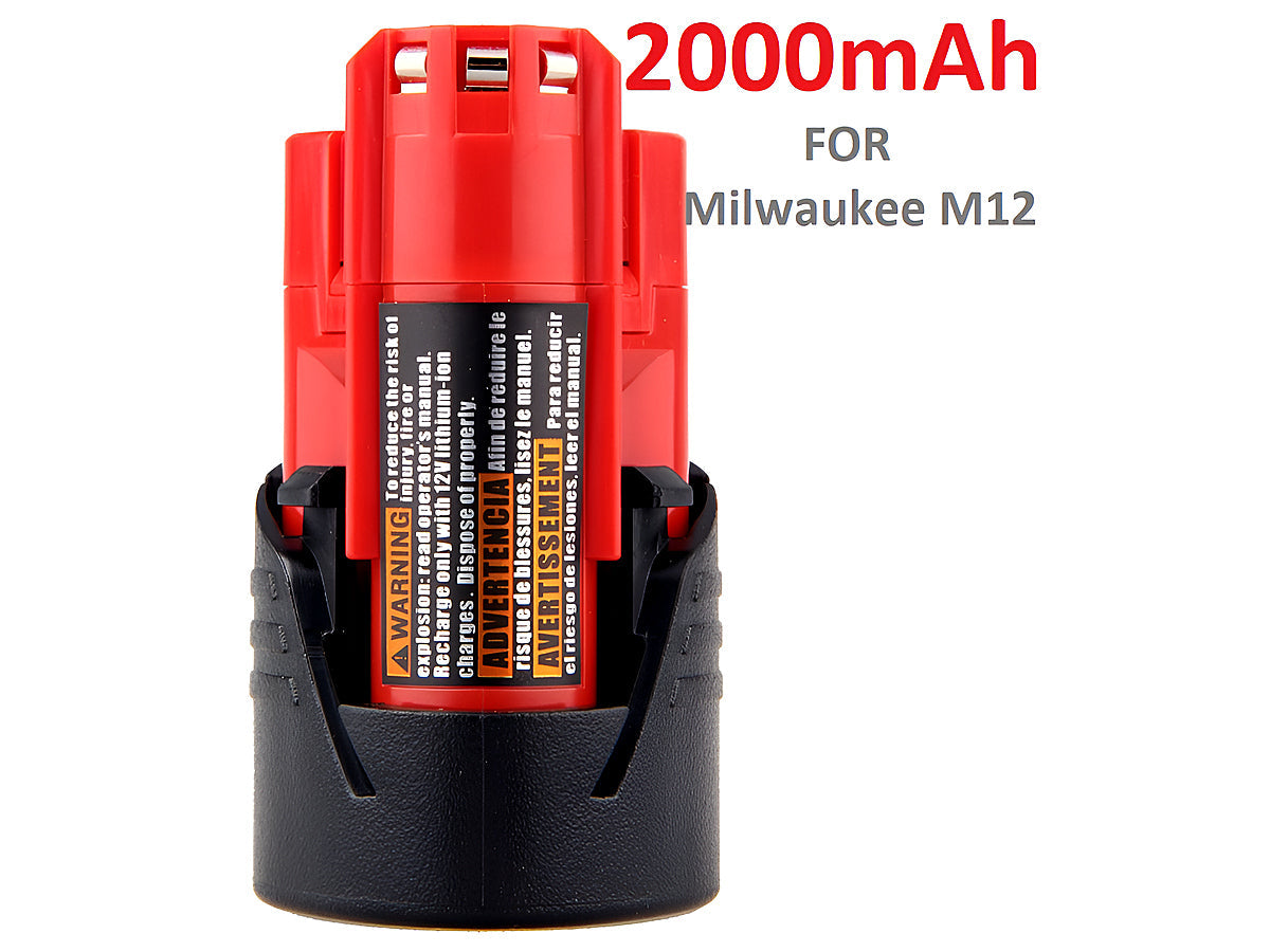 Compatible Replacement Milwaukee M12 12V 2AH Battery  Battery