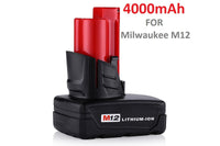 Thumbnail for Milwaukee M12 4Ah battery with charger compatibility