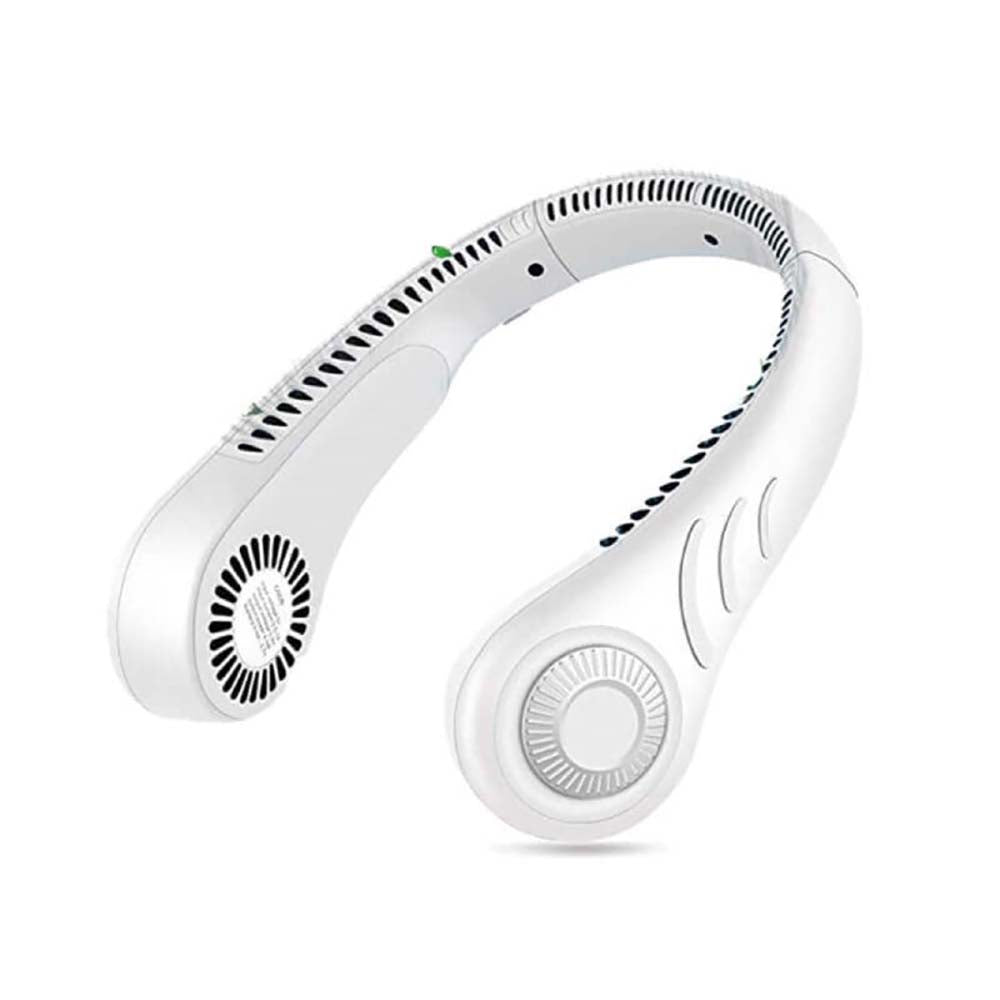Neck fan with safe design avoiding hair tangling