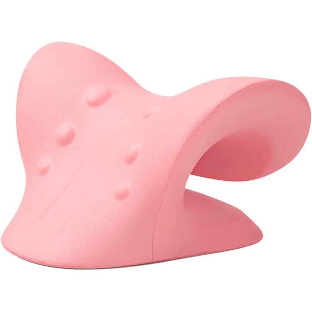 Pink neck shoulder stretcher relaxer pillow