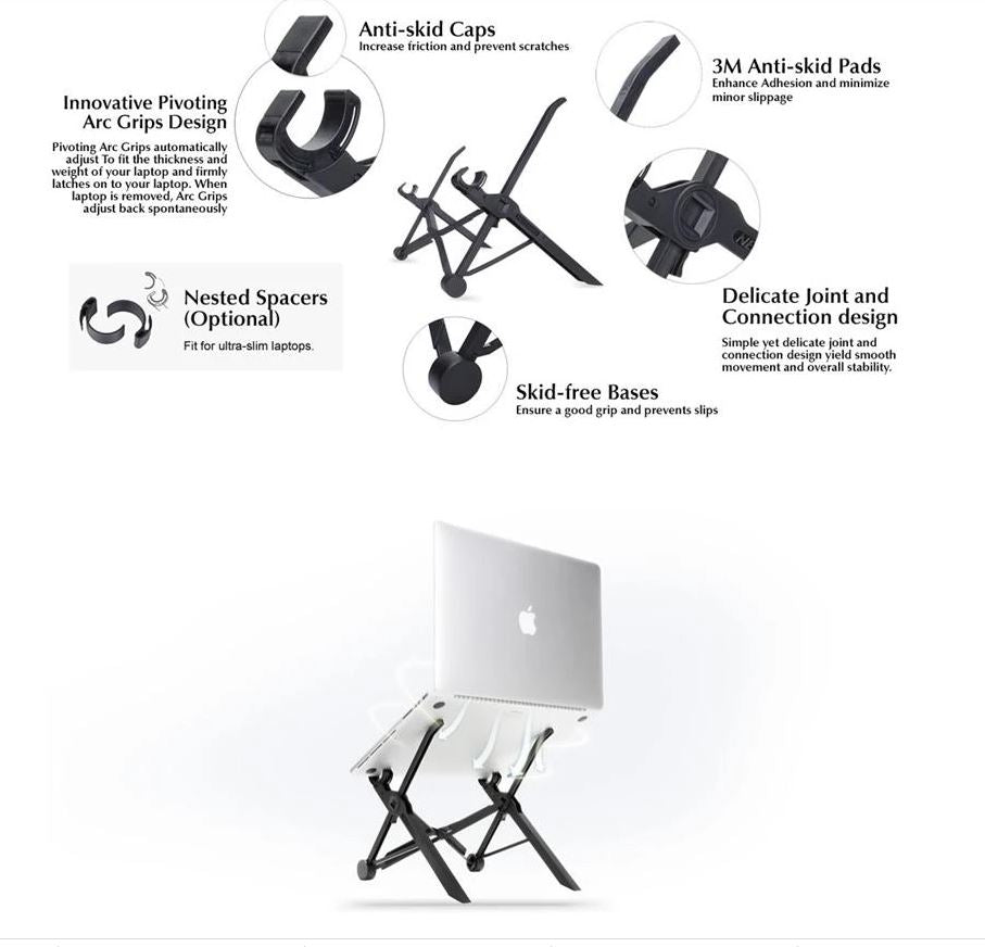 Laptop Stand HEIGHT ADJUSTABLE WITH 7 SETTINGS - The Shopsite
