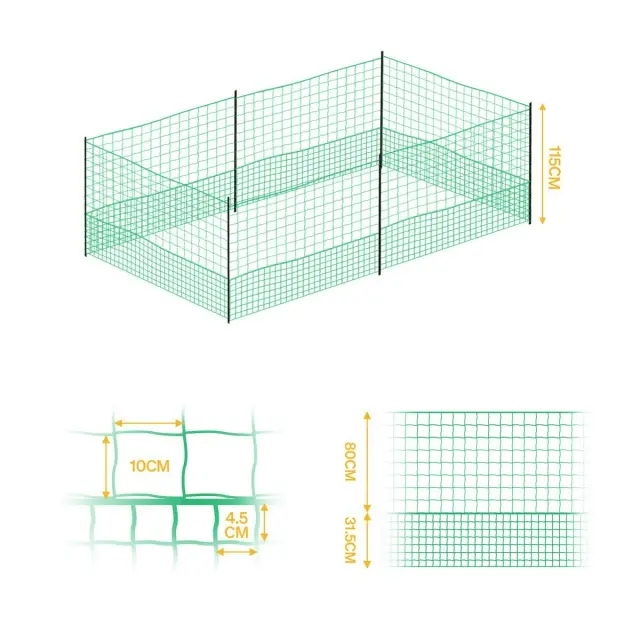 12M Chicken Fence Hen Poultry Coop Farm Runs Mesh Cage Net Habitat Safe House Pen