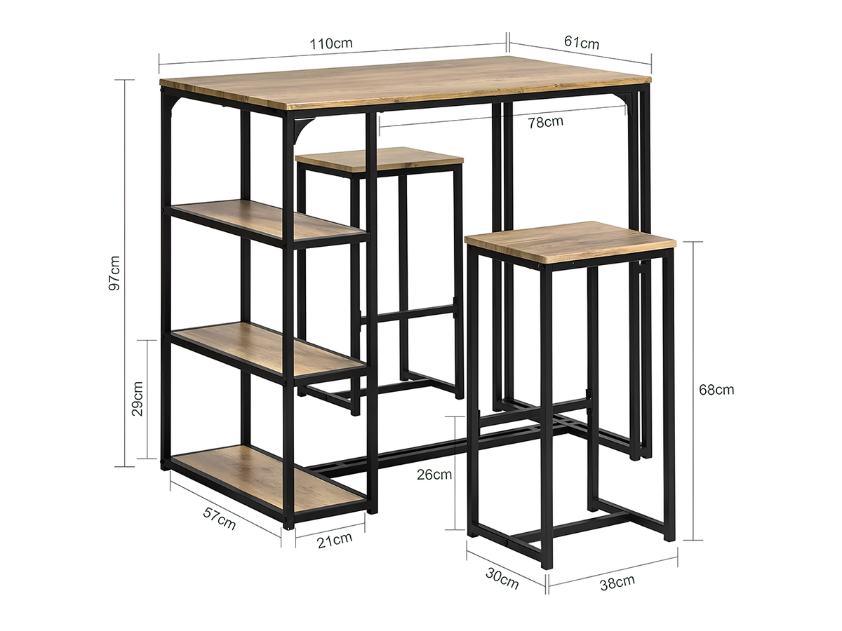 Bar Table and Bar Stools Set