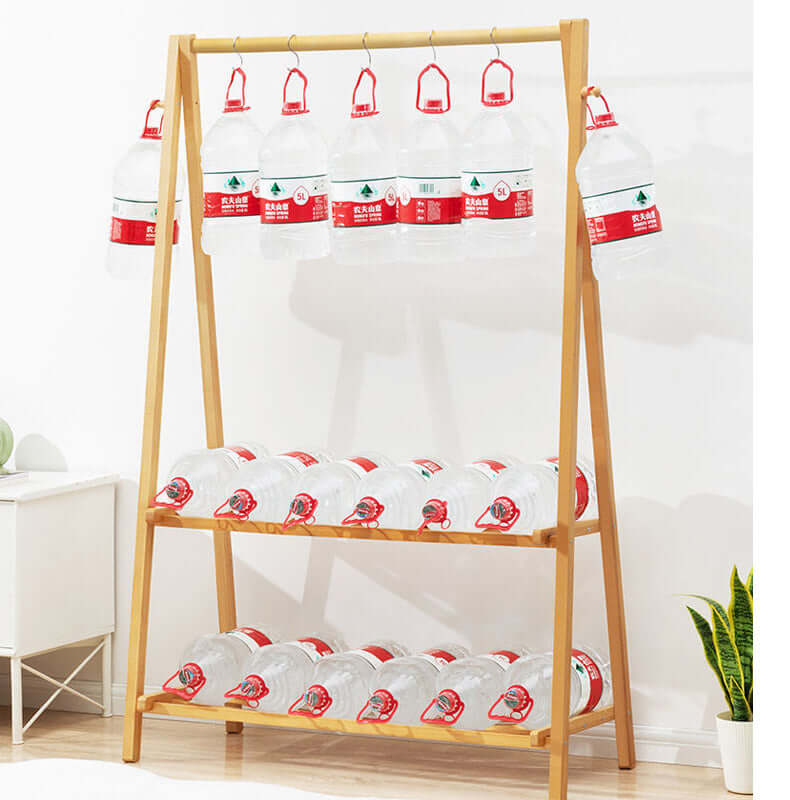 Cloth Rack Garment Rack Bamboo Clothes stand with Coat Rack - The Shopsite