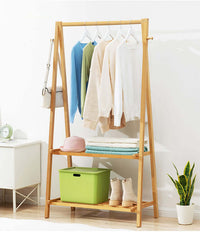 Thumbnail for Cloth Rack Garment Rack Bamboo Clothes stand with Coat Rack - The Shopsite