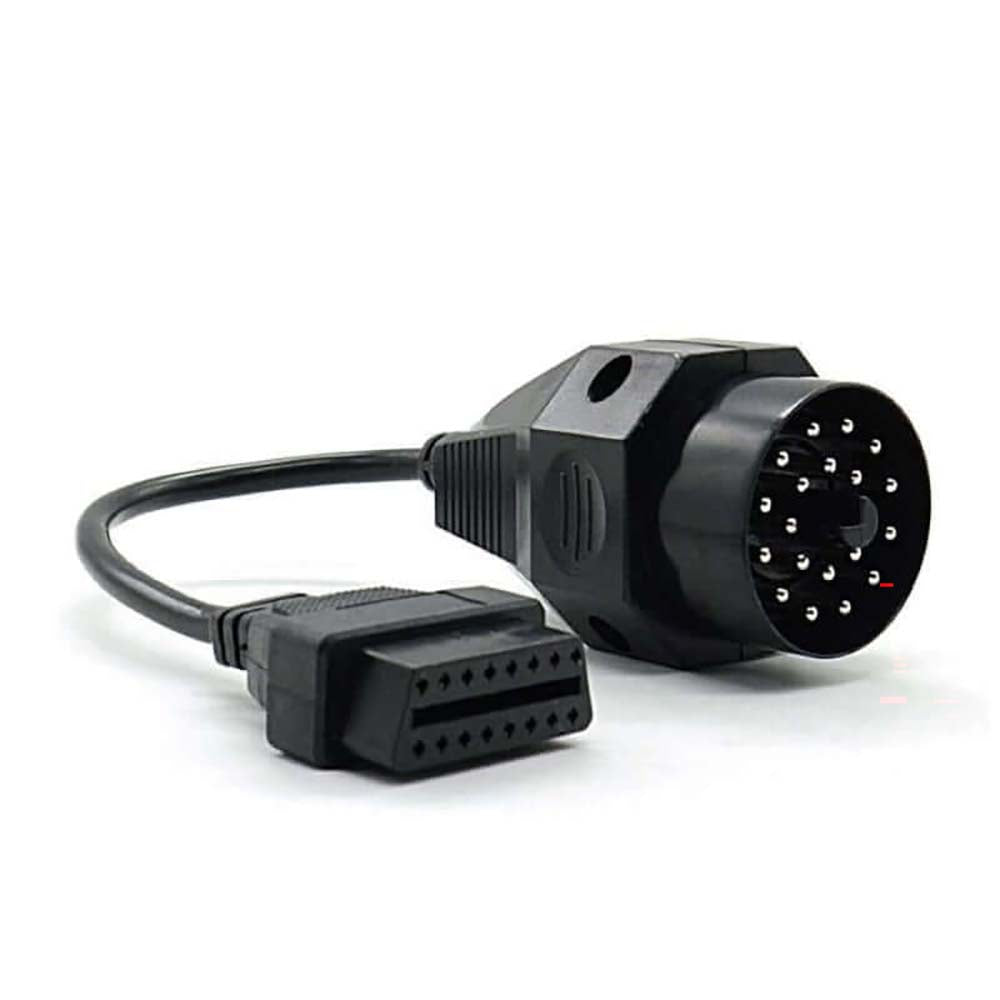 BMW OBD2 adapter plugged into vehicle diagnostic port