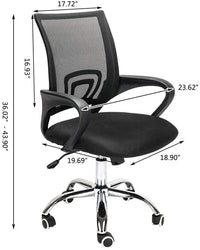 Thumbnail for Office Chair Adjustable Mid-Back Mesh Black side profile