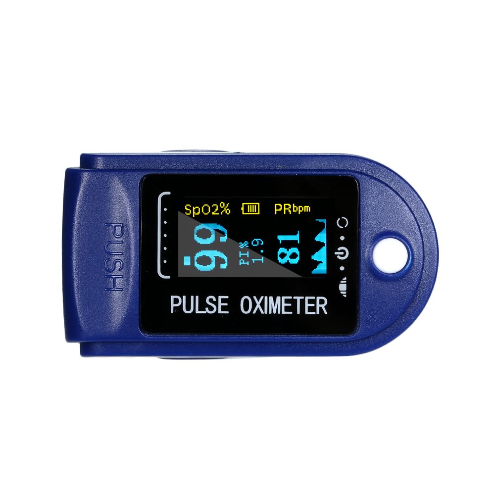 User placing finger in pulse oximeter