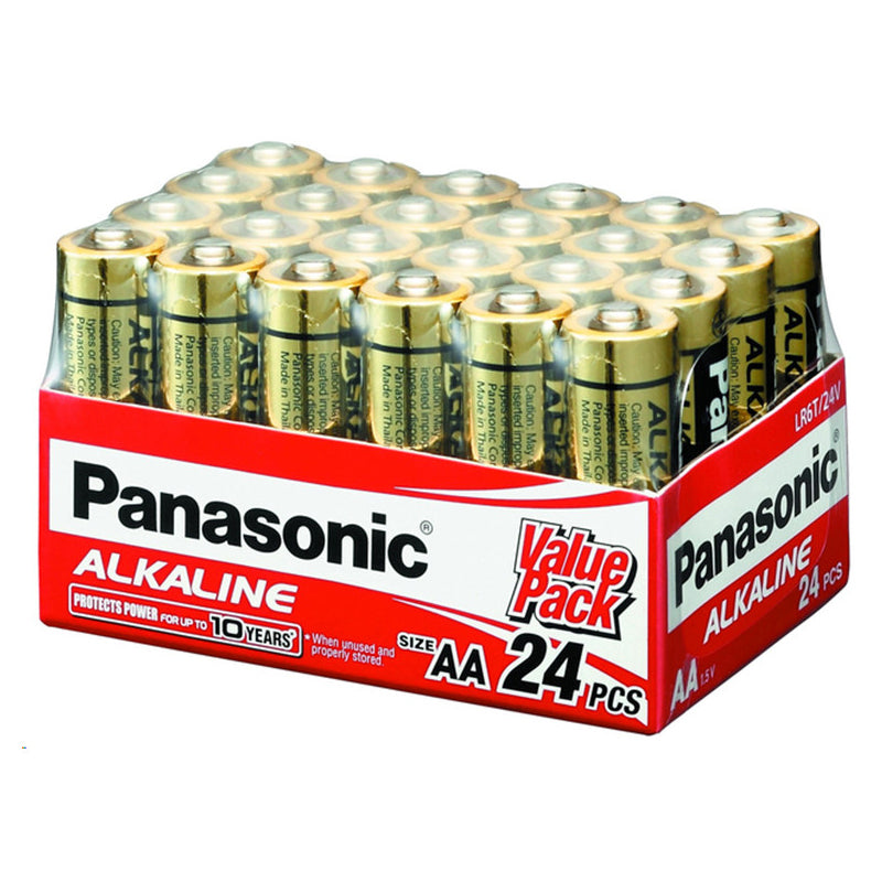 Close-up of Panasonic AA battery showing voltage and size