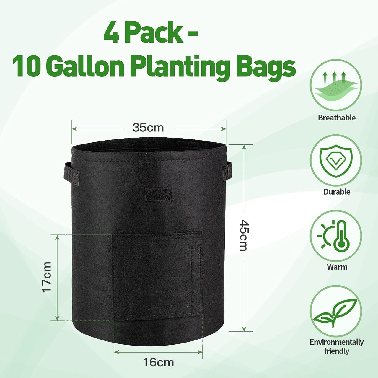 Grow bags with velcro window flap