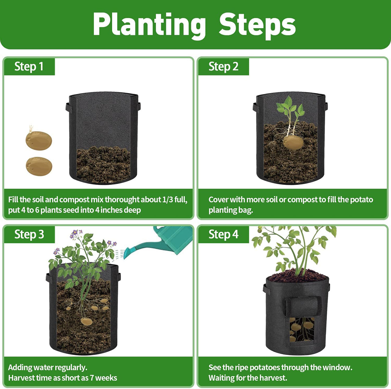 Plant grow bags suitable for potatoes