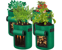 Thumbnail for Side view of plant grow bag with window and sturdy handles