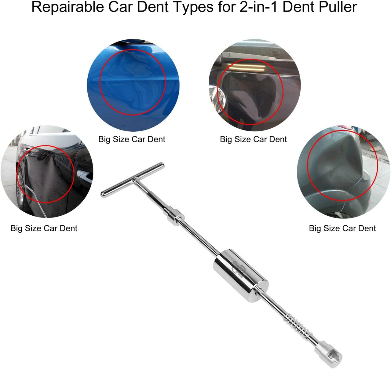 Car dent puller bridge tool with handles