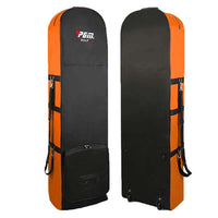 Thumbnail for Orange and black golf travel bag with wheels