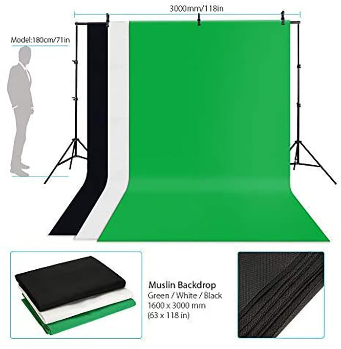 Photography studio set with complete lighting equipment