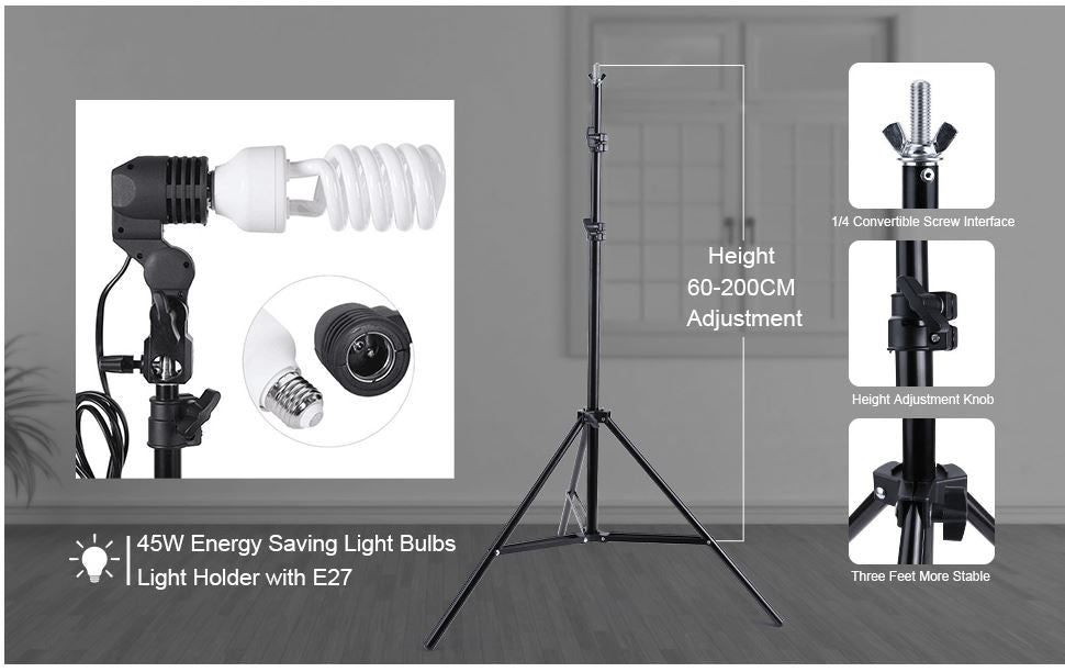 Studio Product Set Photography Studio Set Continuous Lighting Kit with Umbrellas – Homyspire